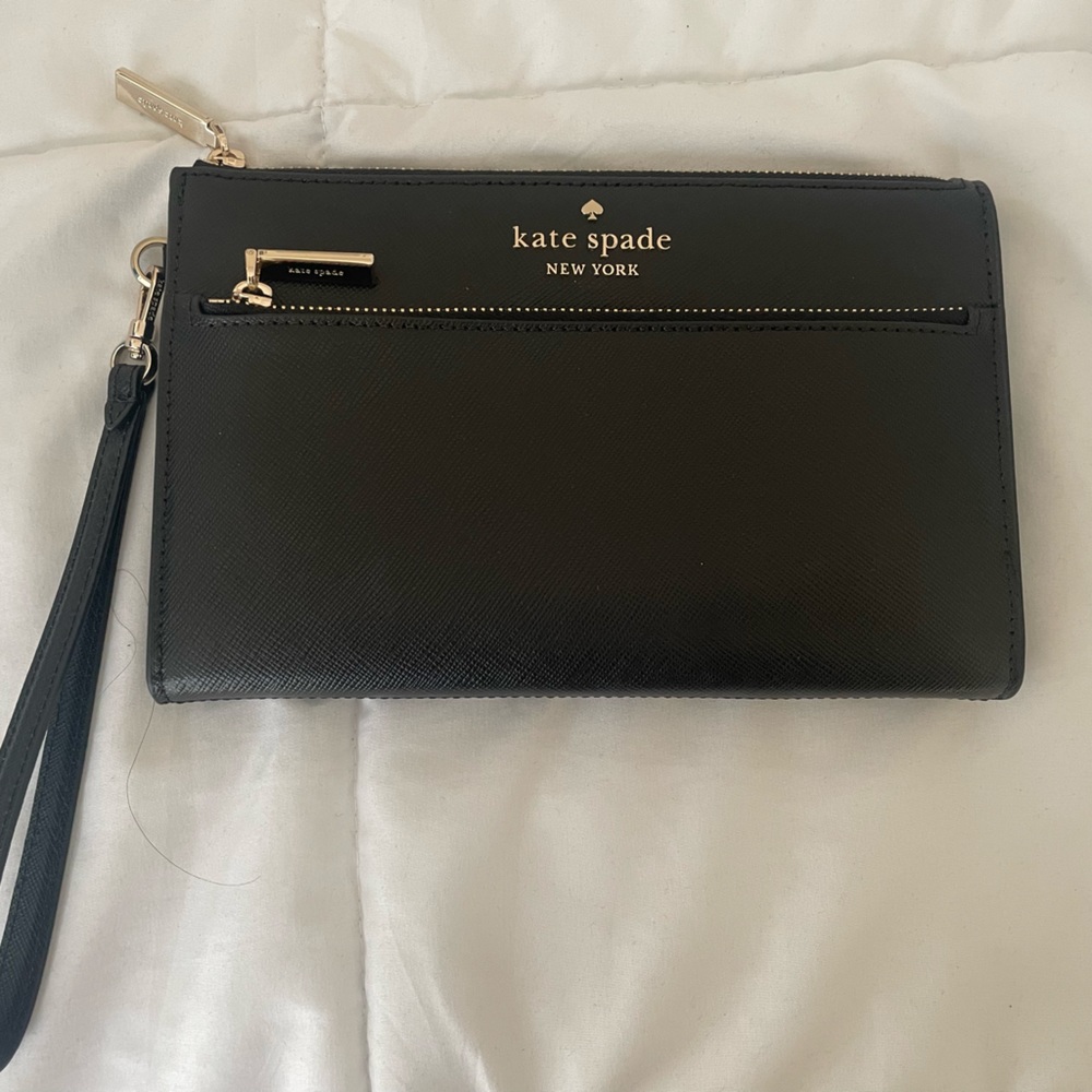 Kate spade black leather wallet - new